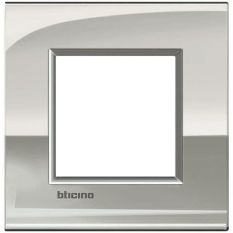 Plaque de finition 1 poste 2 modules couleur Or palladium finition Air Brillant Livinglight BTICINO