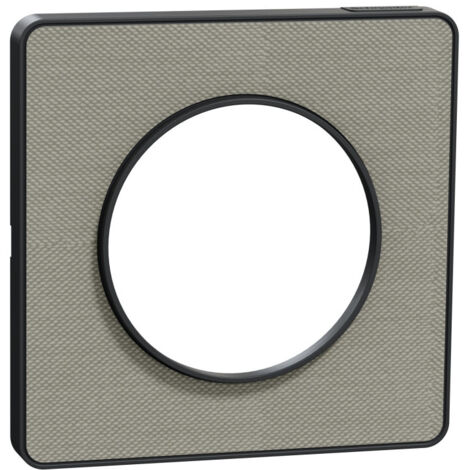 Plaque de finition 1 poste 2 modules Kvadrat perle avec liseré anthracite Odace Touch SCHNEIDER