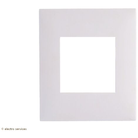 Plaque 1 poste Espace Evolution – Finition blanche – Largeur 81mm pour installations électriques modernes – Compatible mécanisme Arnould