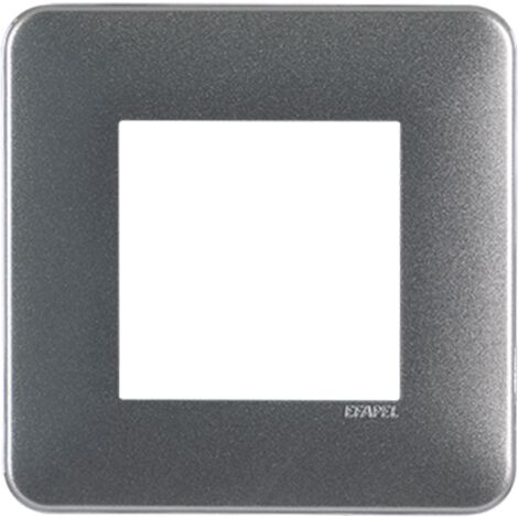 Plaque de finition 1 poste LATINA - Couleur matériel - Noir mat
