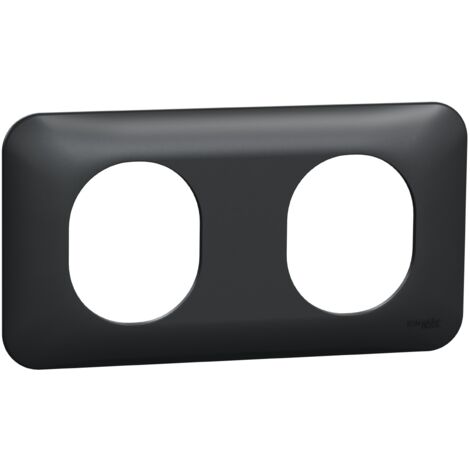 Plaque de finition 2 postes horizontal Anthracite Ovalis SCHNEIDER S4607043606481050007