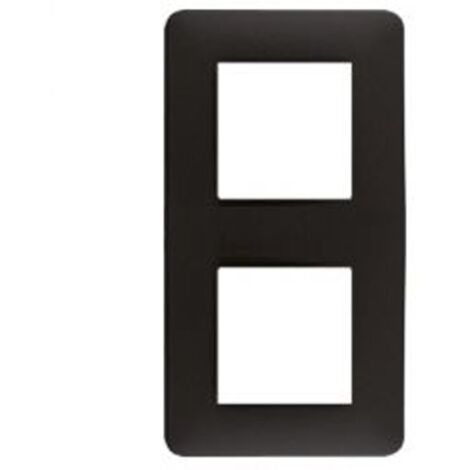 Plaque de finition 2 postes LATINA - Couleur matériel - Noir chrome