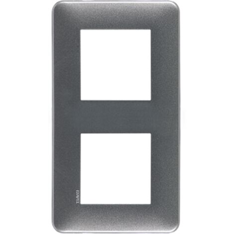 Plaque de finition 2 postes LATINA - Couleur matériel - Noir mat