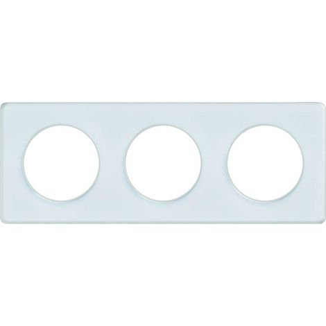 Plaque de finition 3 postes horizontal/vertical blanc transparent Odace