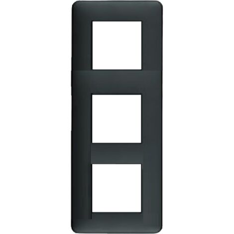 Plaque de finition 3 postes LATINA - Couleur matériel - Noir chrome
