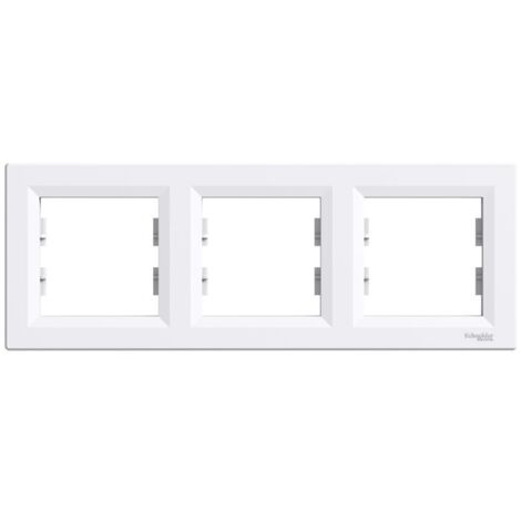Plaque de finition 3x triple blanc horizontale Asfora Schneider
