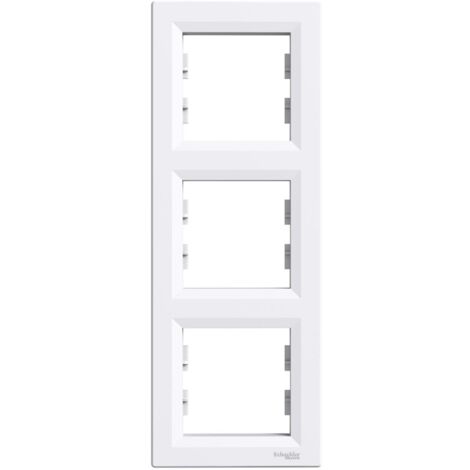 Plaque de finition 3x triple blanc verticale Asfora Schneider