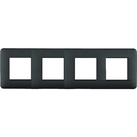 Plaque de finition 4 postes LATINA - Couleur matériel - Noir mat