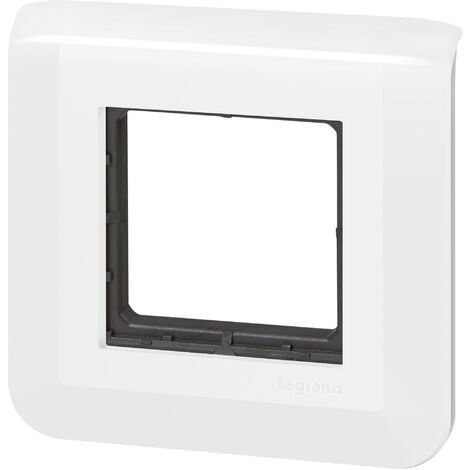 Plaque de finition avec support (vis) pour 2 modules - Mosaic - Blanc - Legrand