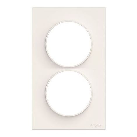 plaque blanc 9010-2 postes montage horiz Altira - entraxe 45mm ALB45654 