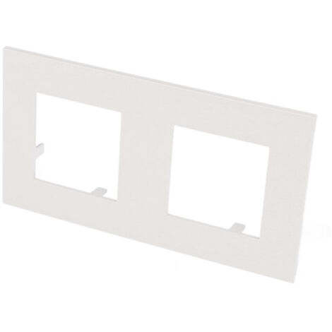 Plaque de finition blanche double Efapel Quadra (45x45)