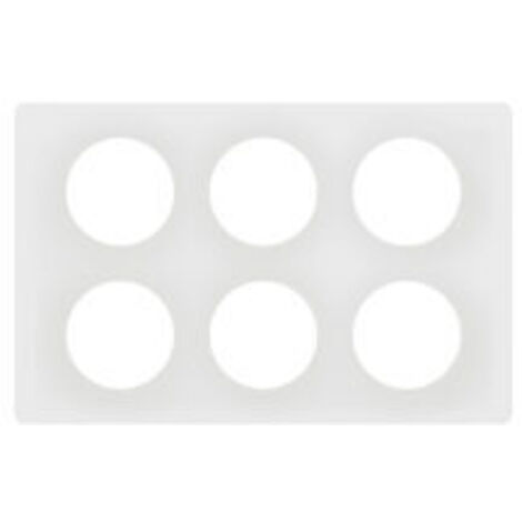 Legrand – Plaque 2x3 postes blanc émaillé CP0010 – Thermoplastique haute qualité – Installation horizontale/verticale – Compatible Céliane