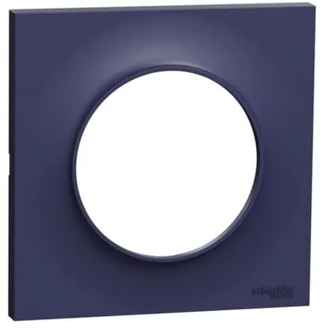 SCHNEIDER ELECTRIC Plaque de finition couleur bleu cobalt 1 poste pour appareillage mural Odace Styl