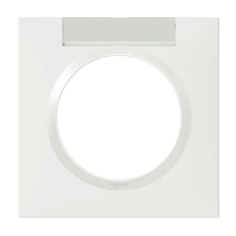 Plaque carrée dooxie 1 poste finition blanc avec porte étiquette (600942)