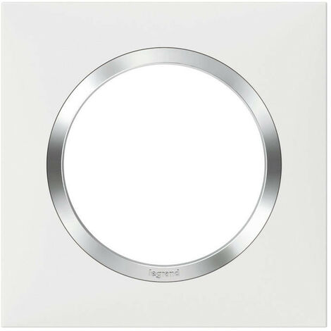 Plaque de finition Dooxie Blanc & Chrome - 1, 2, ou 3 postes / Legrand