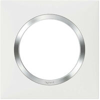 Plaque de finition Dooxie Blanc & Chrome - 1, 2, ou 3 postes / Legrand