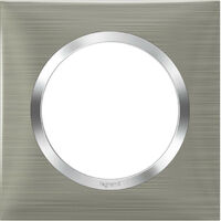 Plaque de finition Dooxie Inox & Chrome - 1, 2, ou 3 postes / Legrand