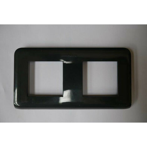 Plaque de finition double 2 postes 2x2 modules horizontal gris anthracite Mosaic LEGRAND