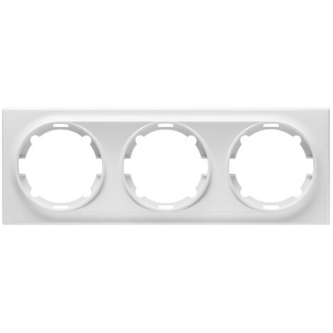 Plaque de finition Florence, en plastique, 3 postes - blanc
