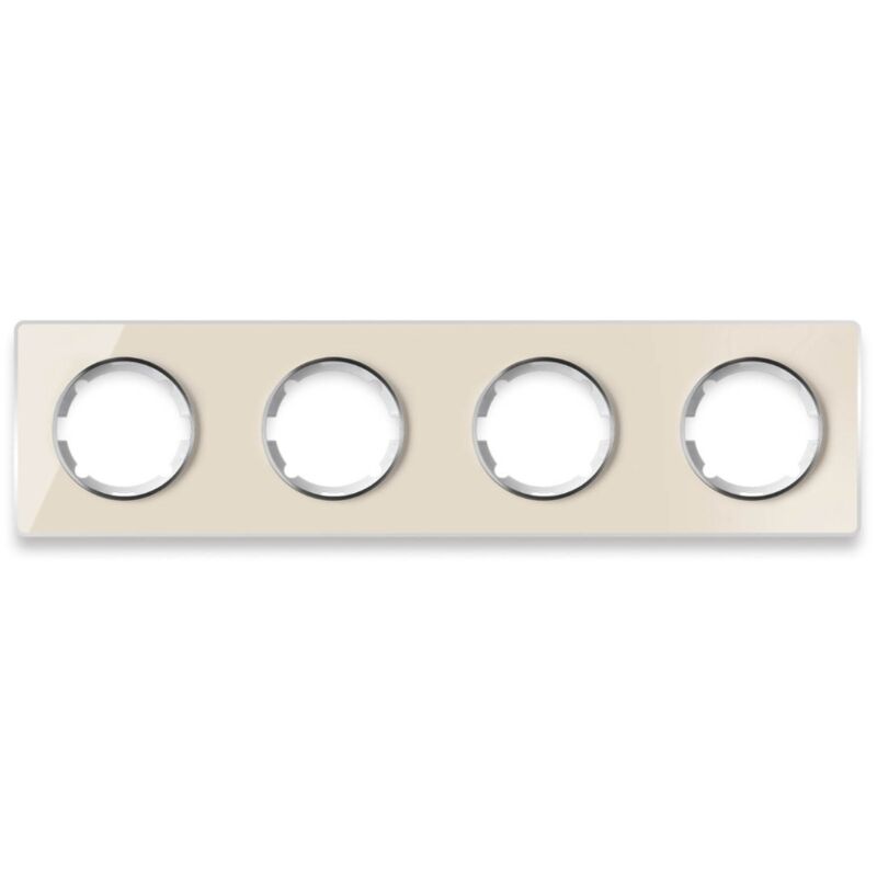 Plaque de finition Garda en verre 4 postes, horizontal, encastré-'Beige'
