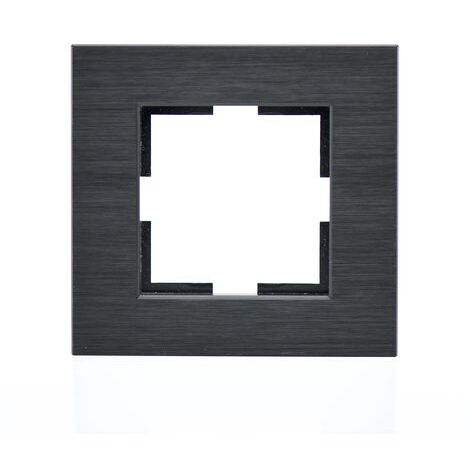 Plaque de finition métal noir 1 poste 84x87x10mm
