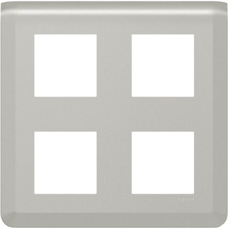Plaque de finition Mosaic pour 2x2x2 modules alu LEGRAND 079338L