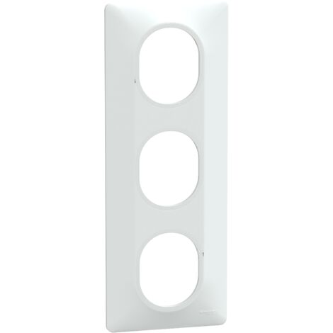 plaque de finition - ovalis - 3 postes - verticale - 71 mm - blanc - schneider electric s320726