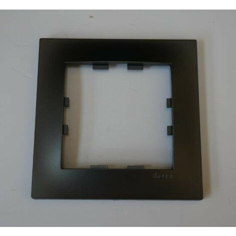 Plaque de finition simple 1 poste pop gris anthracite aspect carbone Kallysta HAGER