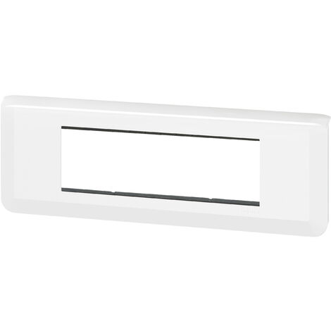 Legrand – Plaque Mosaic horizontale 6 modules – Plastique blanc brillant – Installation rapide par vis dans boîte à encastrer – Pour bâtiments tertiaires et résidentiels