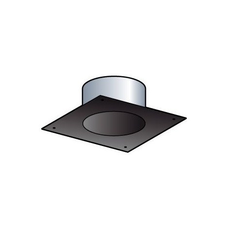 Plaque de finition tubage (rigide ou flexible) - Diamètre : 150 - Carrée 25 x 25 cm (section 35 x 3) - Couleur Noir