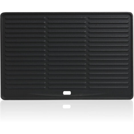 Plaque de gril en fonte émaillée 41,5 x 27,5 cm – Réversible avec face lisse et nervurée – Pour barbecue, cheminée, fumoir