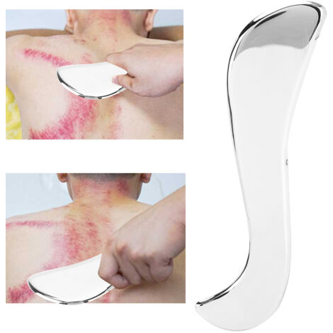 Plaque de Gua Sha en Acier Inoxydable pour Soins du Visage et Relaxation