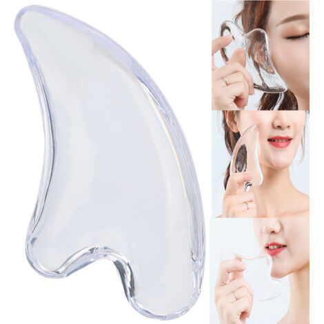 Plaque de gua sha en jade pour soin visage et drainage lymphatique