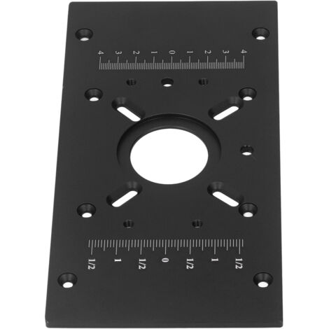 Plaque de montage en alliage d'aluminium pour table de défonceuse avec mécanisme de soulèvement - Accessoire de bricolage noir pour usinage du bois