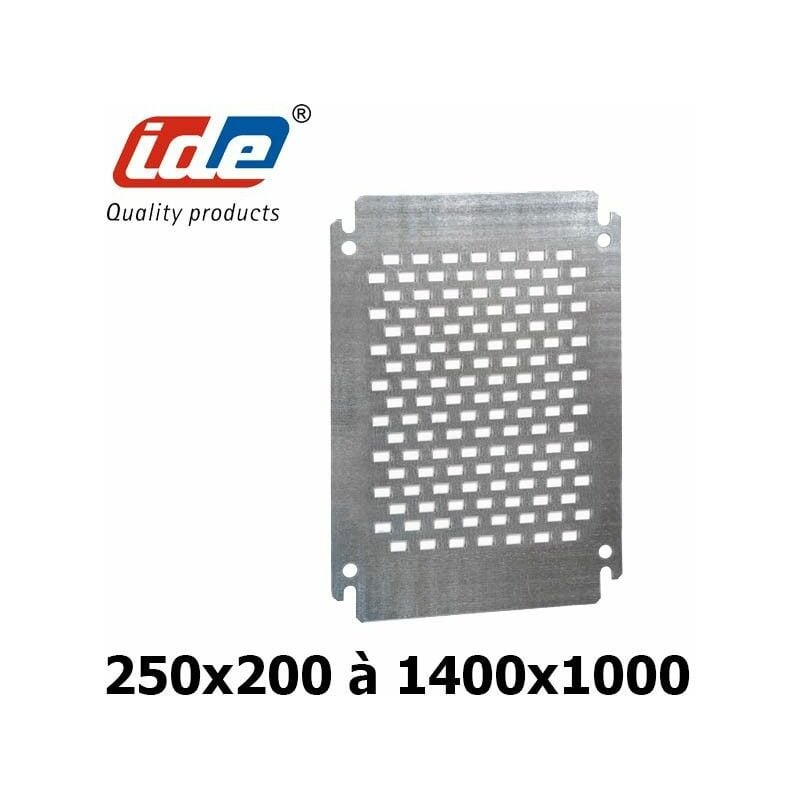IDE - Plaque de montage perforée en acier galvanisé pour coffret Argenta - Dimensions - (HxL)220x200mm - pour GN2525