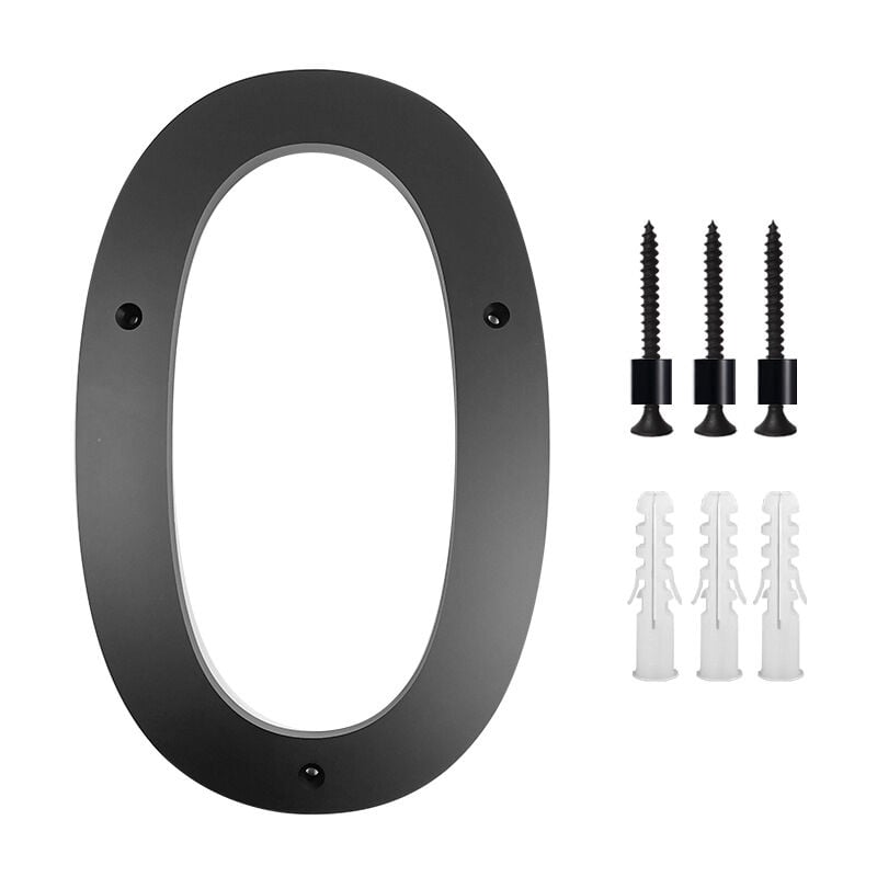 Plaque de numéro de maison 10 pouces (10, Noir) Numéros de porte modernes Plaque de signalisation Numéros d'adresse de la maison en alliage de zinc