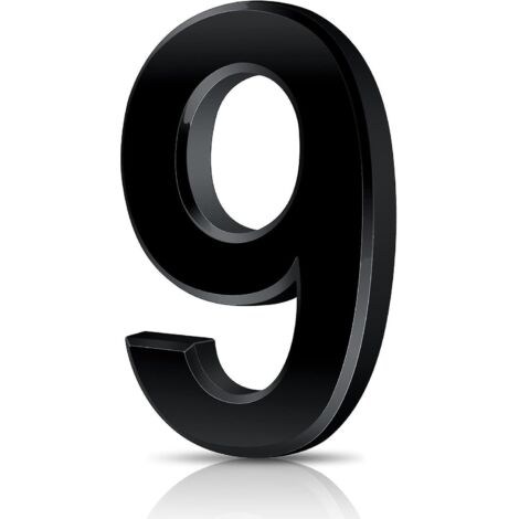 Plaque de numéro de maison et numéro de boîte aux lettres modernes en noir brossé - Argent