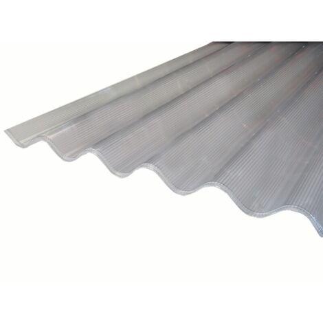 Plaque de polycarbonate ondulé alvéolaire 6mm GO (grande onde 177/51 mm)