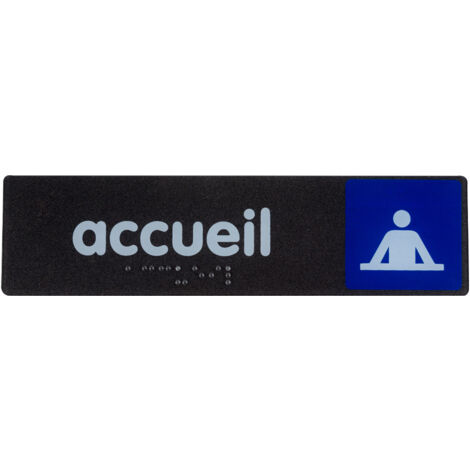 Plaque de porte Accueil - Braille - 170x45mm - 4038834