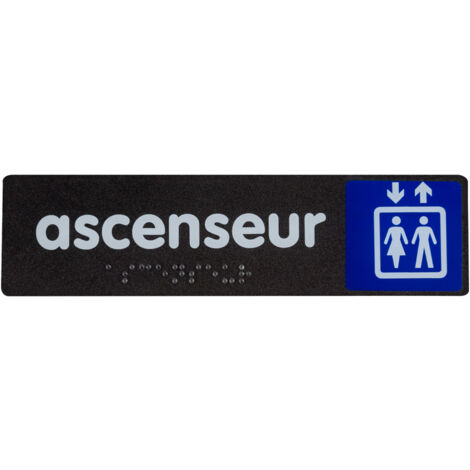 Plaque de porte Ascenseur - Braille - 170x45mm - 4038858