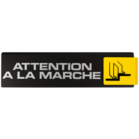 Plaque de porte Attention à la marche - Europe design 175x45mm - 4260020