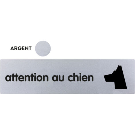 Plaque de porte Attention au chien - Classique argent 170x45mm - 4320168