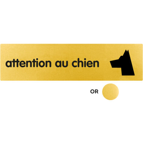 Plaque de porte Attention au chien - Classique or 170x45mm - 4490168