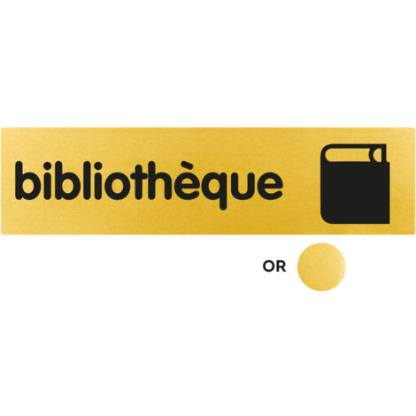 Plaque de porte Bibliothèque - Classique or 170x45mm - 4490182