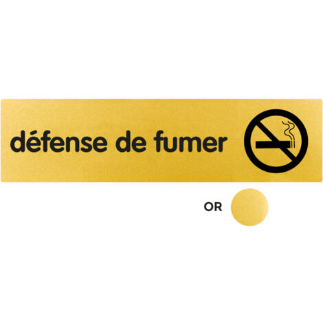 Plaque de porte Défense de fumer - Classique or 170x45mm - 4490366