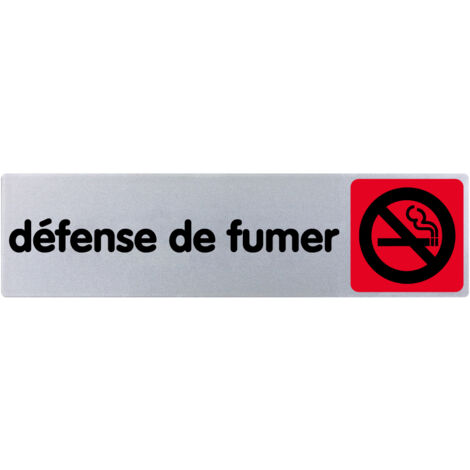 Plaque de porte Défense de fumer (texte) - couleur 170x45mm - 4032818