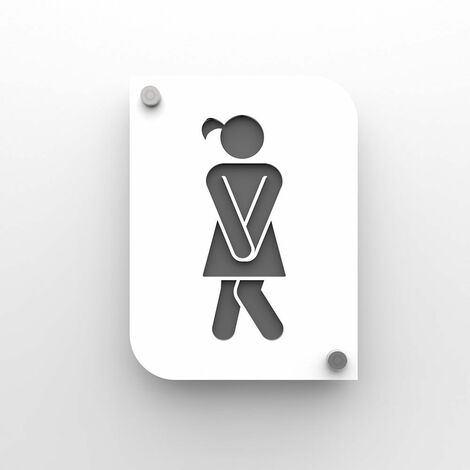Plaque de porte de toilettes en plexiglas Doré Panneau de signalisation Sosenco Panneau de WC en plexiglas Décoration de porte de WC Plaque de porte de toilettes 