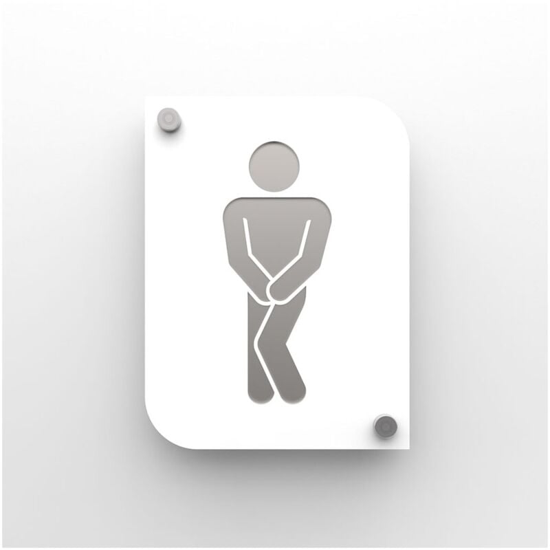 Plaque de porte design en plexi toilettes hommes