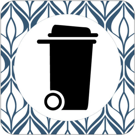 PLAQUE DE PORTE DESIGN SPHERE LOCAL POUBELLES .- Shell -