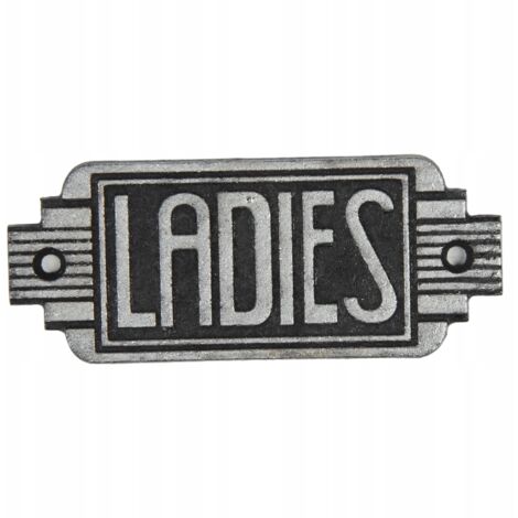 Plaque de porte en fonte, inscription rétro pour femmes, style loft noir art déco